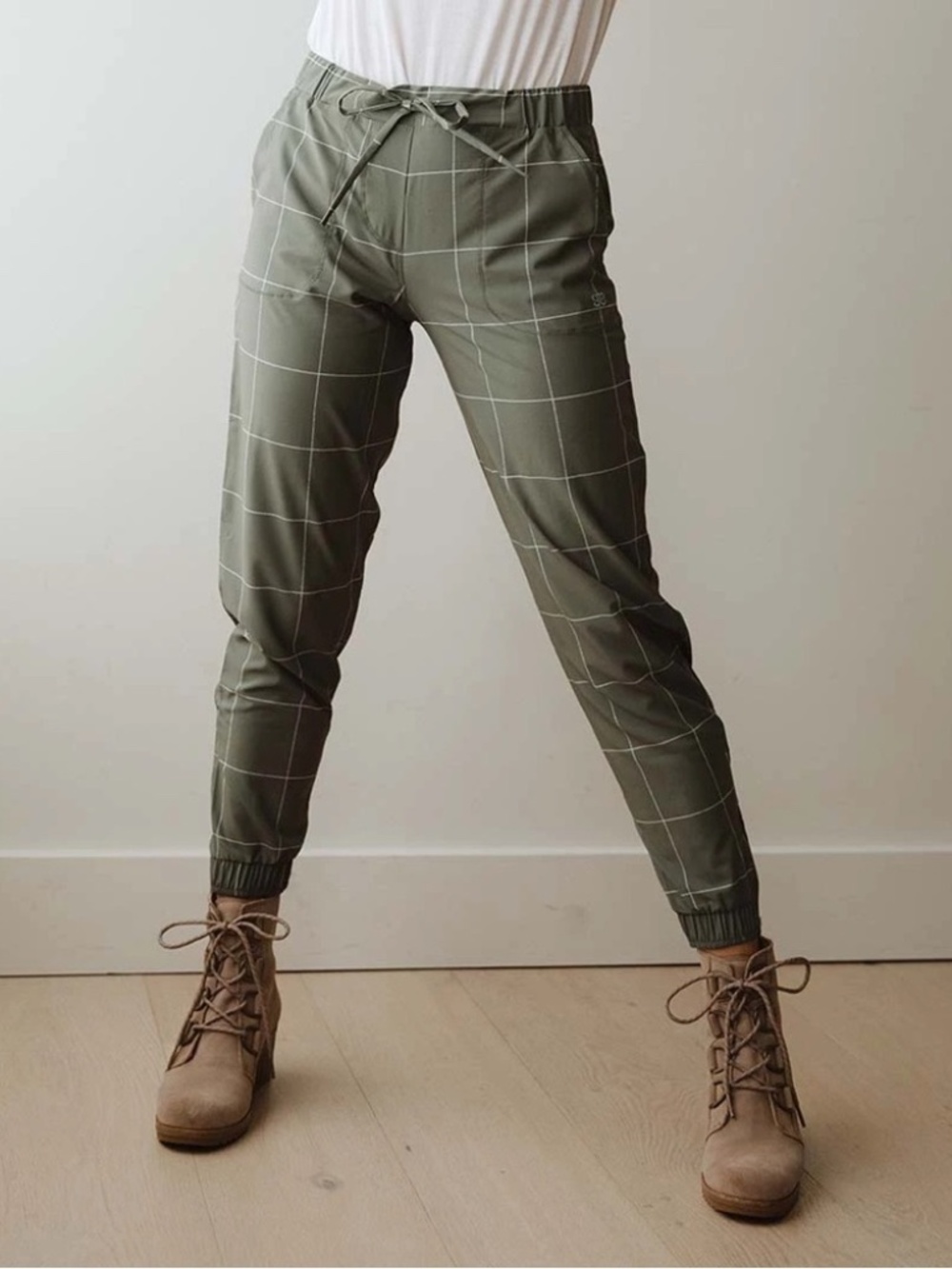 EUC Albion Fit Olive Windowpane Jet Setter Joggers